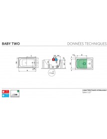 Baignoire acrylique NOVELLINI BABY TWO 105x70 cm à encastrer