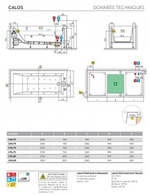 Baignoire acrylique NOVELLINI CALOS 2.0 160x70 cm