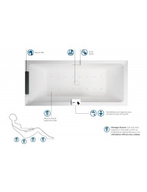 Baignoire rectangulaire NOVELLINI DIVINA avec appui-tête