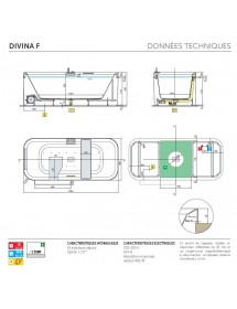 Baignoire îlot NOVELLINI DIVINA F 180x80 cm bord 8 cm