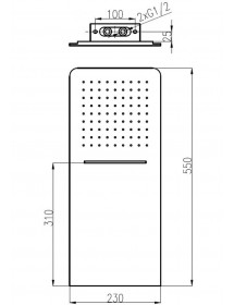 Tête de douche hydro luxe avec cascade anti-calcaire 55x23 cm