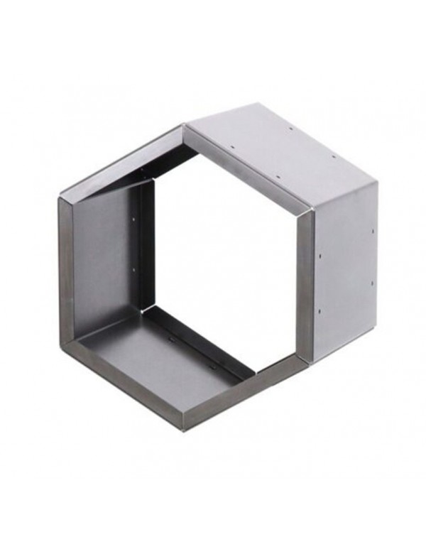 Range bûches hexagonal modulable HARENA en acier naturel