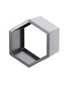 Range bûches hexagonal modulable HARENA en acier noir