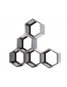 Range bûches hexagonal modulable HARENA en acier noir