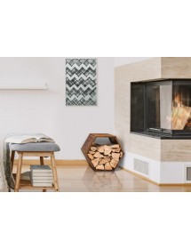 Range bûches hexagonal modulable HARENA en acier rouillé