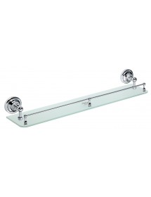 Tablette de douche murale avec rail RETRO en verre 60 x8,7 x12 cm