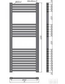 Radiateur sèche-serviette design vertical NILE 60x118 cm Radiateur sèche-serviette design vertical NILE 60x118 cm