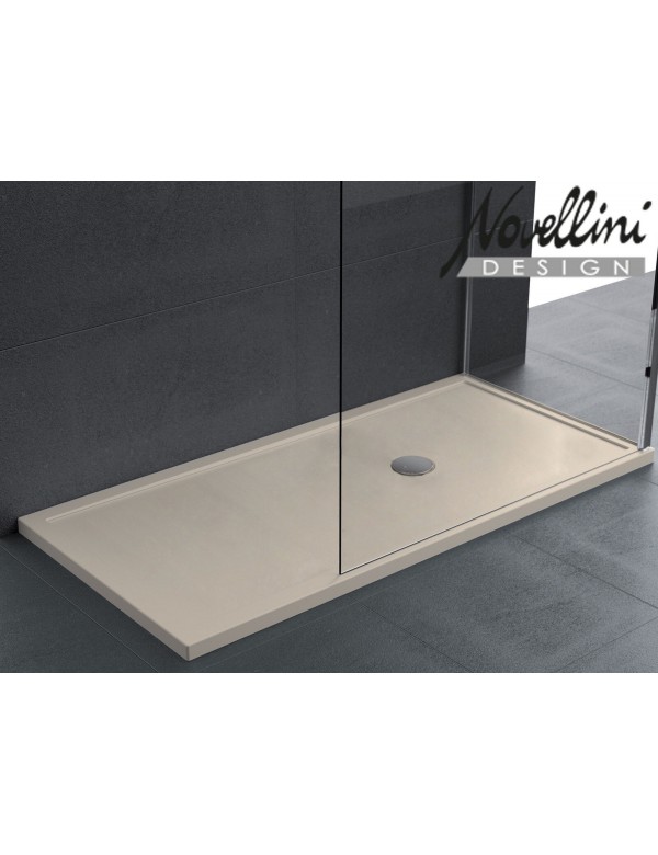 Receveur de douche plat NOVELLINI OLYMPIC PLUS beige 120x100 cm avec bonde H 4,5cm