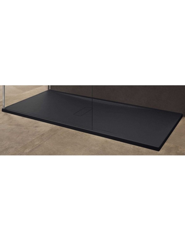 Receveur de douche noir ultraplat recoupable NOVELLINI CUSTOM 100x80 cm - H 3,5 cm