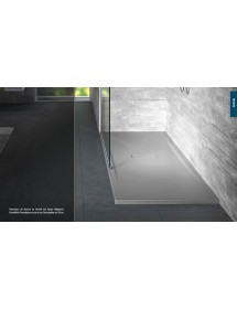 Receveur de douche ultraplat recoupable NOVELLINI CUSTOM gris 120x70 cm H 3,5 cm