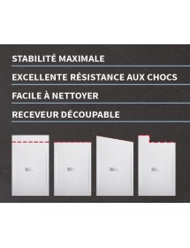 Receveur de douche ultraplat recoupable NOVELLINI CUSTOM gris 160x70 cm H 3,5 cm