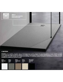 Receveur de douche recoupable NOVELLINI NOVOMATT gris 160x70 cm