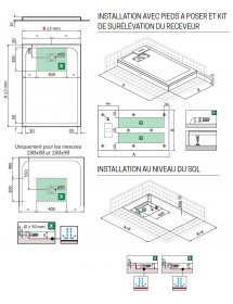 Receveur de douche recoupable NOVELLINI NOVOMATT cappuccino 180x90 cm