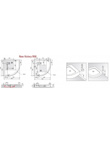 Receveur de douche ¼ de cercle NOVELLINI VICTORY 80x80