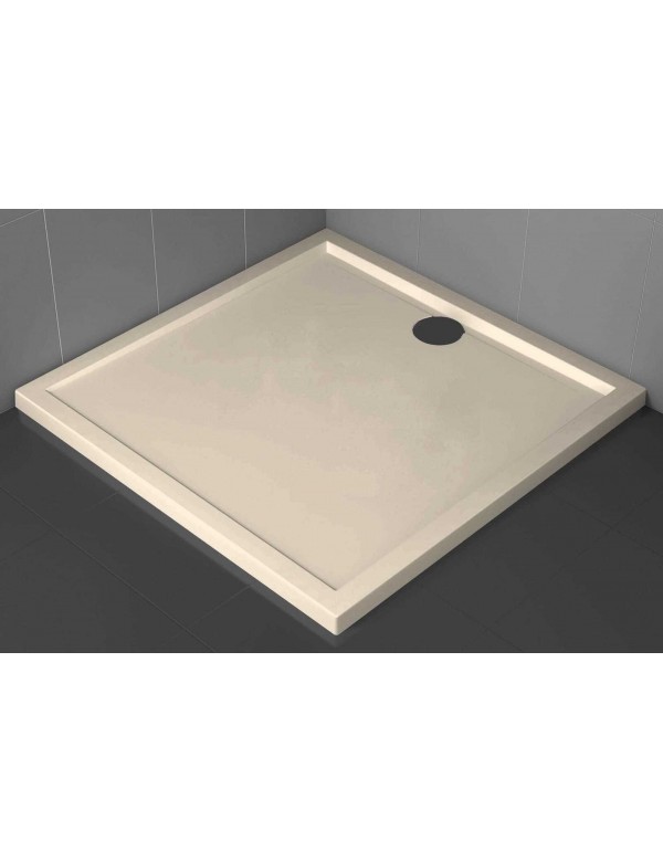Receveur de douche carré NOVELLINI OLYMPIC beige 100x100 cm avec bonde H 4,5cm