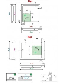 Receveur de douche carré NOVELLINI OLYMPIC beige 120x80 cm avec bonde H 4,5cm