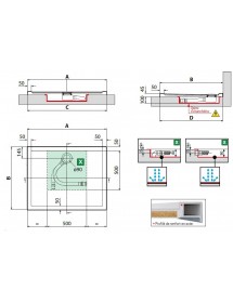 Receveur de douche carré NOVELLINI OLYMPIC gris 90x90 cm avec bonde H 4,5cm
