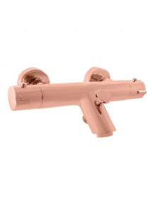 Mitigeur baignoire mural thermostatique en laiton rose gold poli