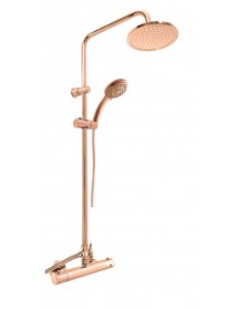 Colonne de douche murale thermostatique laiton rose gold poli