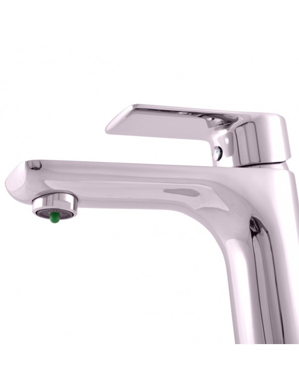 Mitigeur lavabo économique VLTAVA en laiton chromé avec siphon