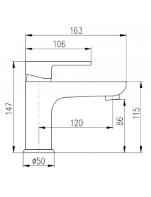 Mitigeur lavabo économique VLTAVA en laiton noir avec siphon