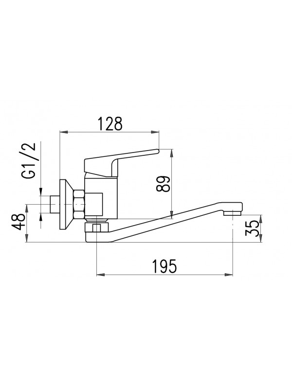 Mitigeur évier économique à long bec VLTAVA en laiton noir