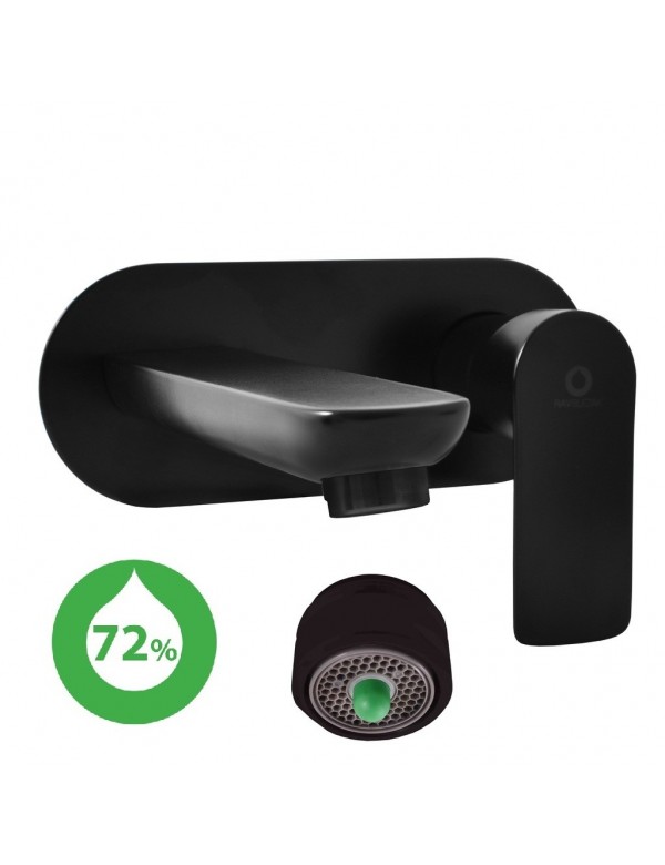 Mitigeur lavabo à encastrer économique VLTAVA en laiton noir mat