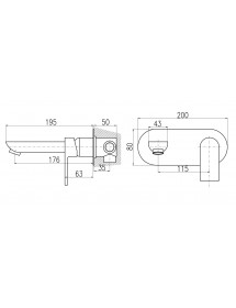 Mitigeur lavabo à encastrer économique VLTAVA en laiton noir mat