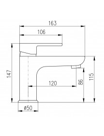Mitigeur lavabo VLTAVA en laiton noir sans siphon