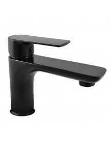 Mitigeur lavabo VLTAVA en laiton noir sans siphon