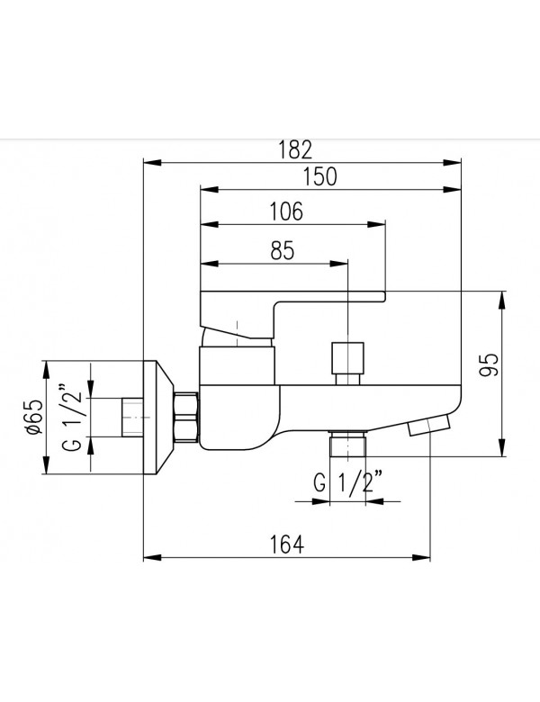 Mitigeur baignoire VLTAVA en laiton doré noir mat