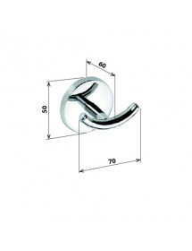 Cintre mural de douche ALFA en Zinc 6cm x 5cm x 7cm