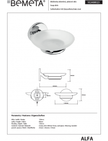 Porte-savon mural ALFA en verre sablé 12,5cmx5cmx13cm Porte-savon mural ALFA en verre sablé 12,5cmx5cmx13cm