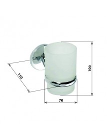 Porte-verre mural ALFA avec le verre 10cm x 11cm x7cm