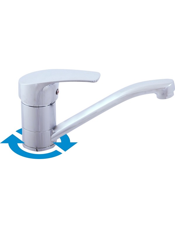 Mitigeur lavabo KONGO à long bec en laiton chromé Mitigeur lavabo KONGO à long bec en laiton chromé