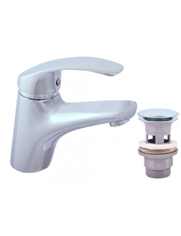 Mitigeur lavabo MISSISSIPI en laiton chromé avec pop-up