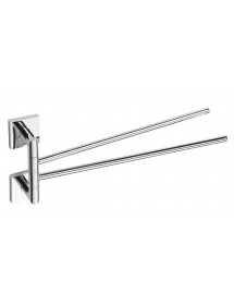 Porte-serviettes double pivotant BETA en laiton chromé 42x 16,5x 37 cm
