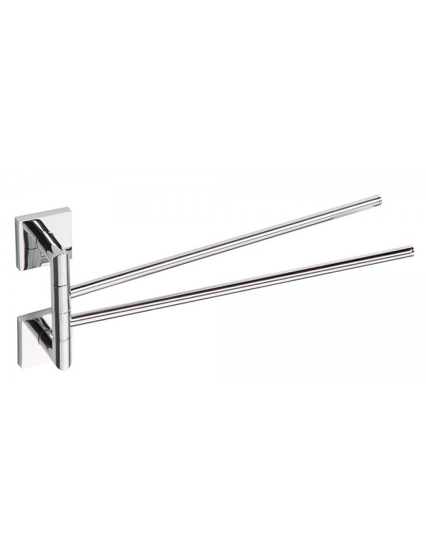 Porte-serviettes double pivotant BETA en laiton chromé 42x 16,5x 37 cm Porte-serviettes double pivotant BETA en laiton chromé 42x 16,5x 37 cm