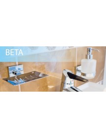 Porte-savon rectangulaire en chrome BETA 12,5cmx5,5cmx11,5cm Porte-savon rectangulaire en chrome BETA 12,5cmx5,5cmx11,5cm