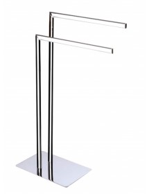 Porte serviette double barre sur pied en laiton chromé BETA 15 x 80 x 40 cm