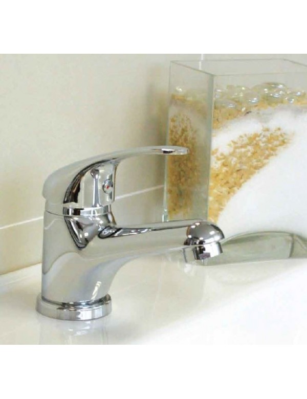 Mitigeur lavabo SAZAVA en laiton chromé avec siphon