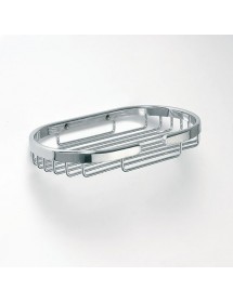 Porte-savon grille oval CYTRO en laiton chromé 11,5x20x3 cm
