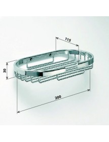 Porte-savon grille oval CYTRO en laiton chromé 11,5x20x3 cm