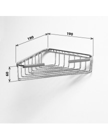 Porte-savon grille d'angle CYTRO en laiton chromé 24,5x15x6 cm Porte-savon grille d'angle CYTRO en laiton chromé 24,5x15x6 cm
