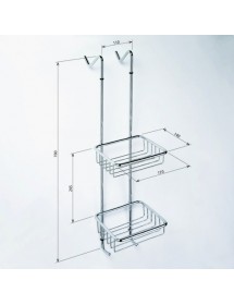 Porte objet de douche à accrocher CYTRO en laiton chromé 17x14x70 cm