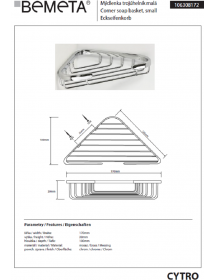 Porte-savon d'angle CYTRO en laiton chromé 17x10x3 cm Porte-savon d'angle CYTRO en laiton chromé 17x10x3 cm
