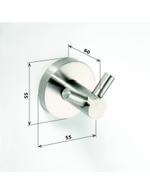 Patère Double NEO en acier inoxydable  5,5x5,5x6cm