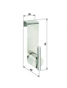 Patère de porte en acier inoxydable mat NEO 7x2x4cm