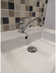 Mitigeur lavabo SAZAVA à long bec en laiton chromé