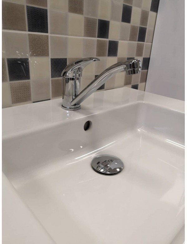 Mitigeur lavabo SAZAVA à long bec en laiton chromé